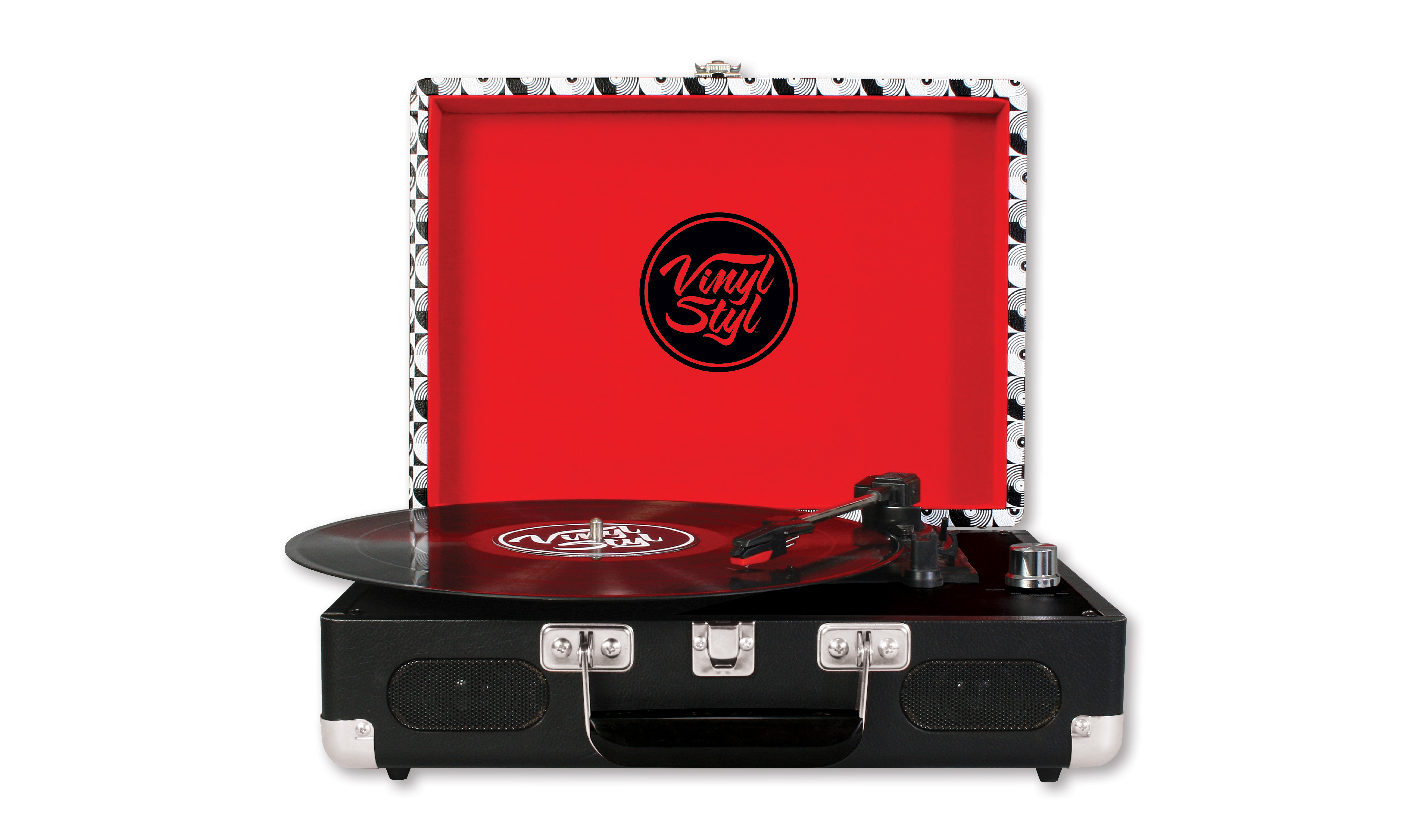 VINYL STYL™ GROOVE PORTABLE 3 SPEED TURNTABLE (RECORD PATTERN